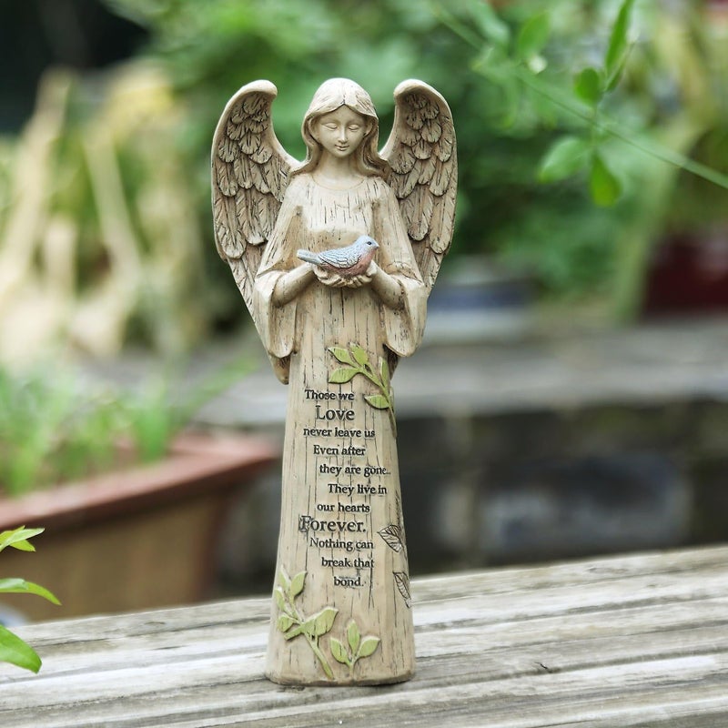 IVYHOME Angel Figurine Garden Angel Statues with Bird Statuary Decoration for Home, Yard & Patio - Image 3
